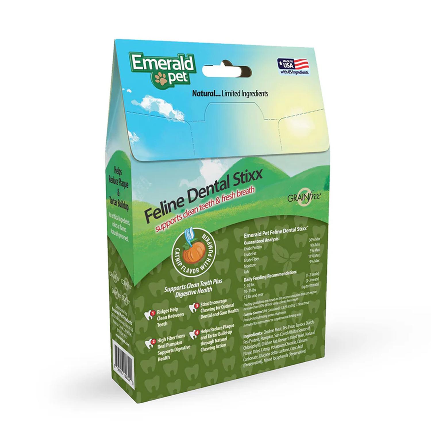 Premio dental para gatos Emerald Pet Dental Stixx catnip 102g