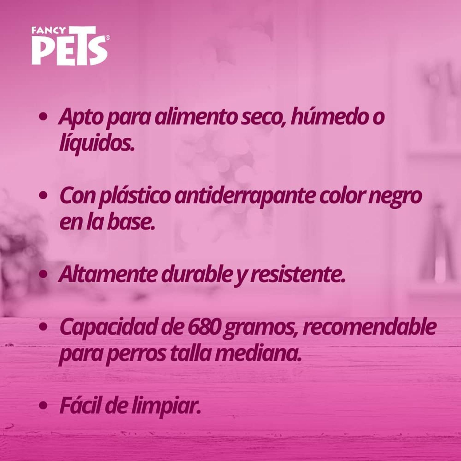Fancy Pets Plato De Acero 710 Ml/ 24 Oz Para Perros
