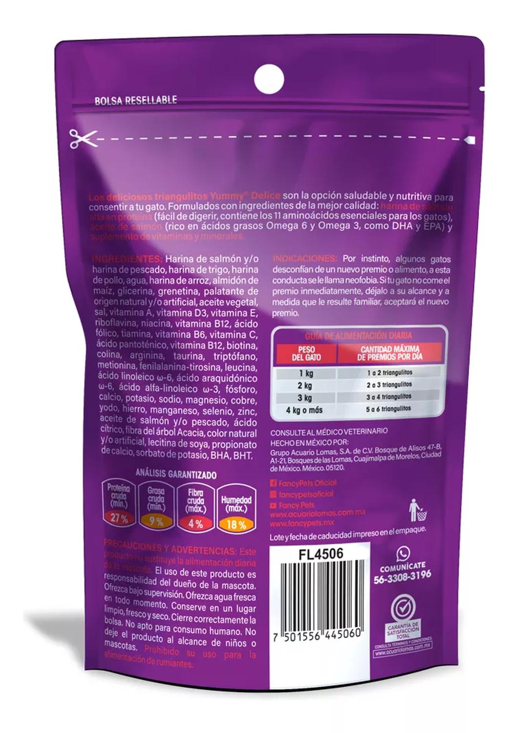 Fancy Pets premios para gatos fortificados Yummy Delice 60 grs