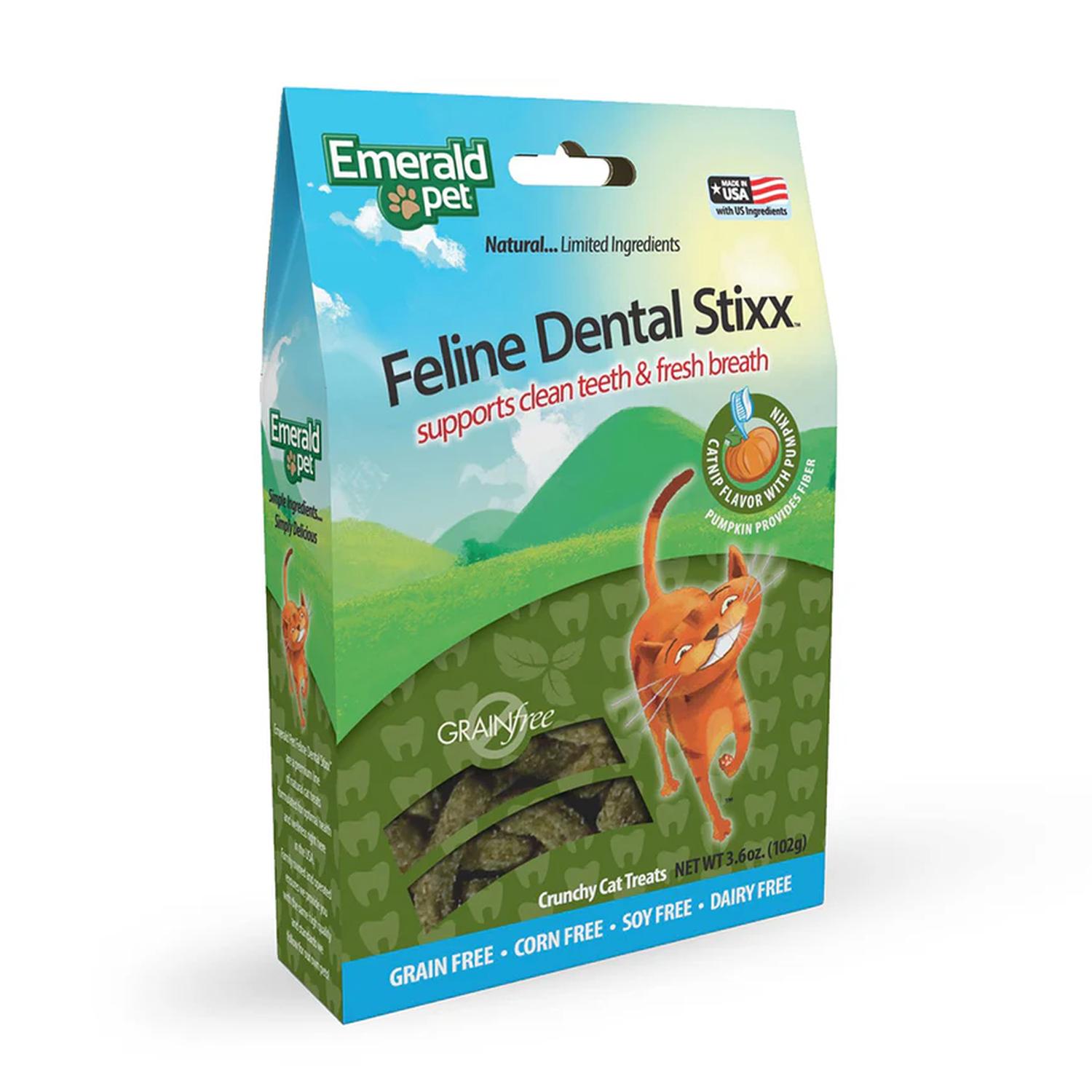 Premio dental para gatos Emerald Pet Dental Stixx catnip 102g