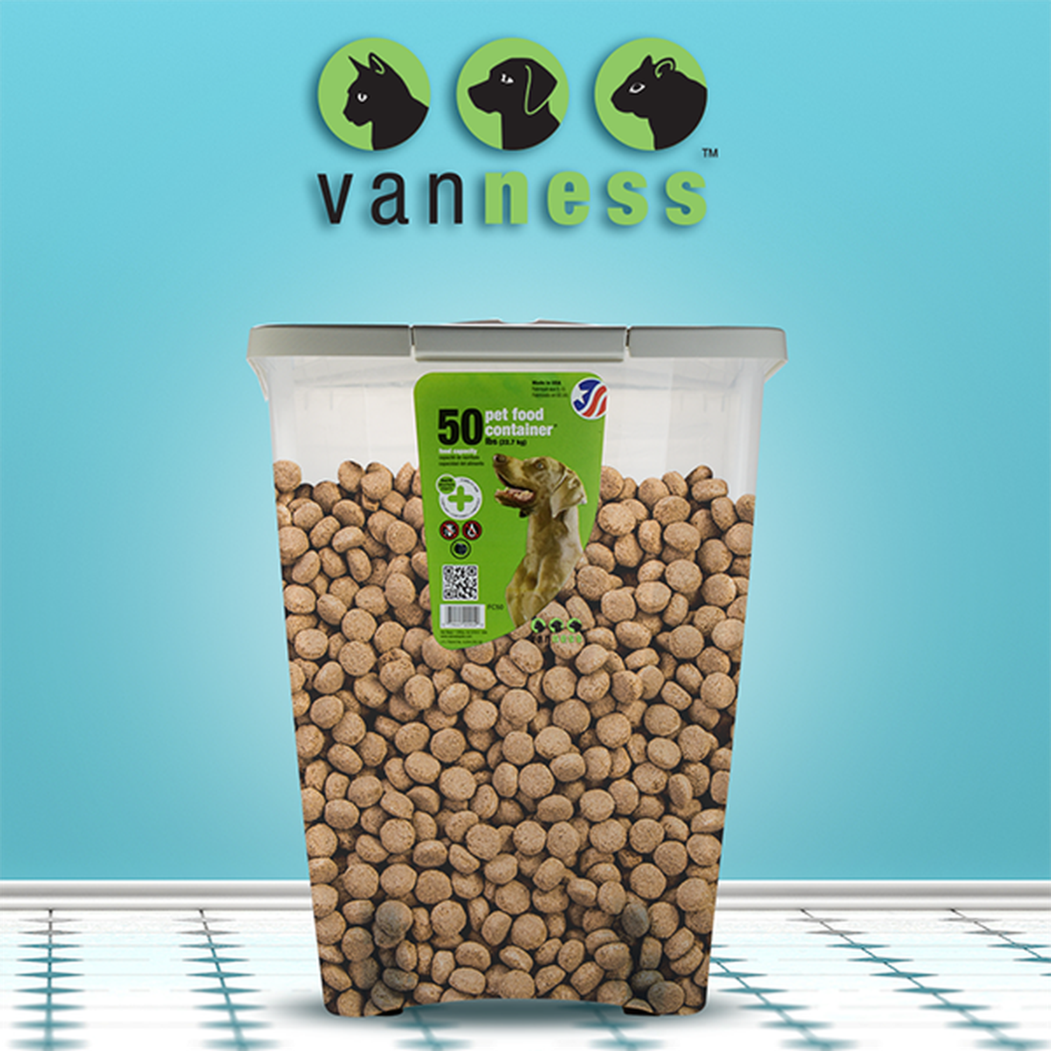Van Ness contenedor de alimento croquetas de perro 22 kilos