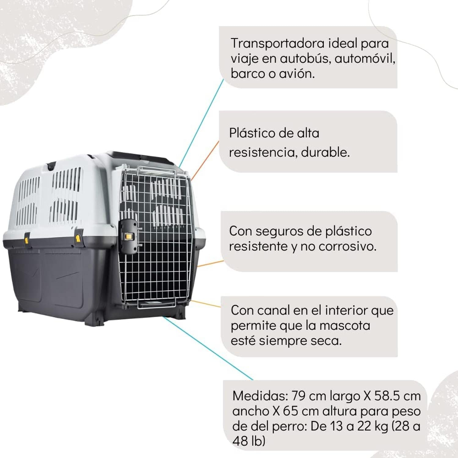 MPS Skudo IATA 5 dog carrier measures: 79x58x65 plane