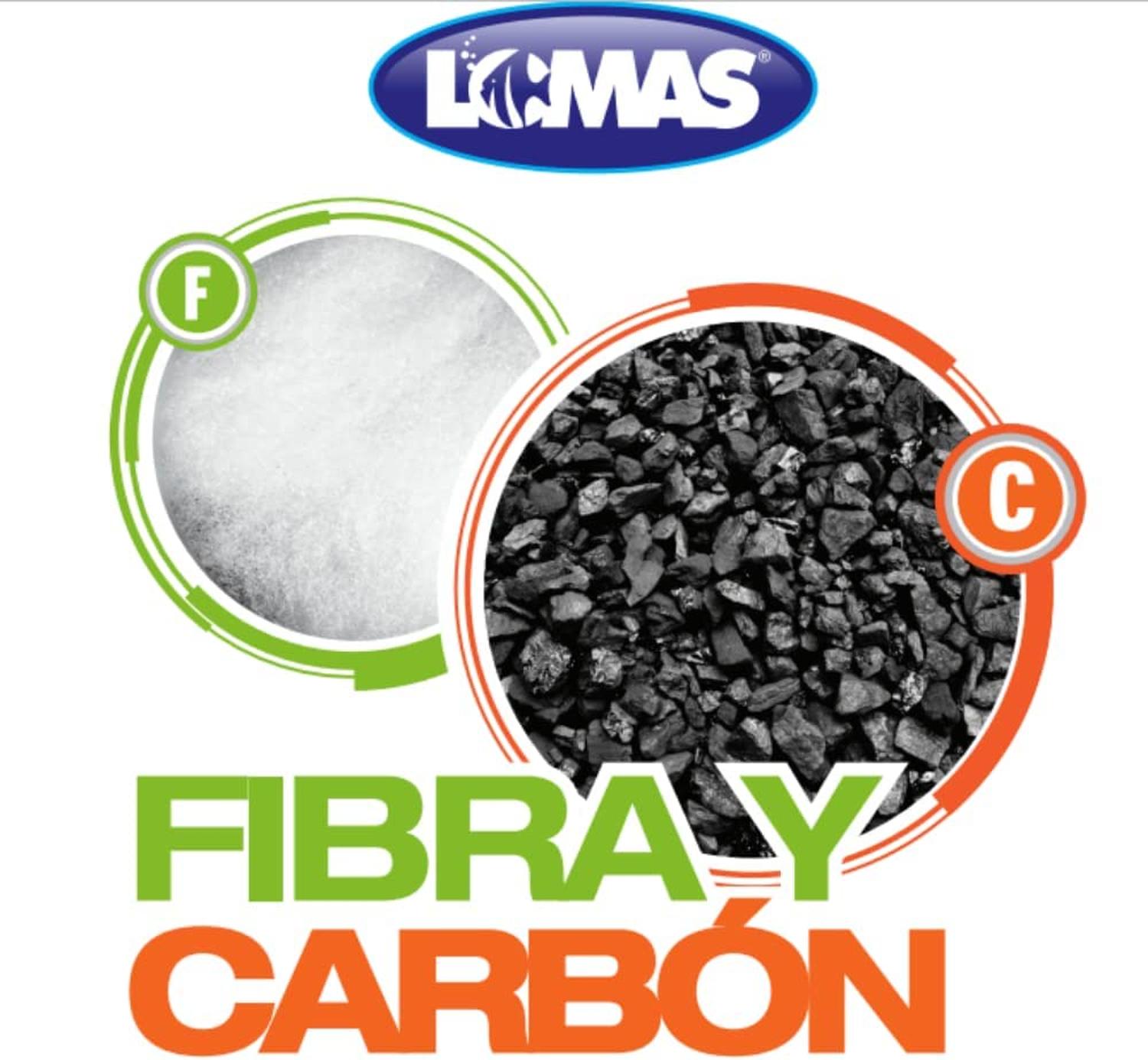 LOMAS bolsa Fibra 10g Y Carbon Activado 60g para filtros