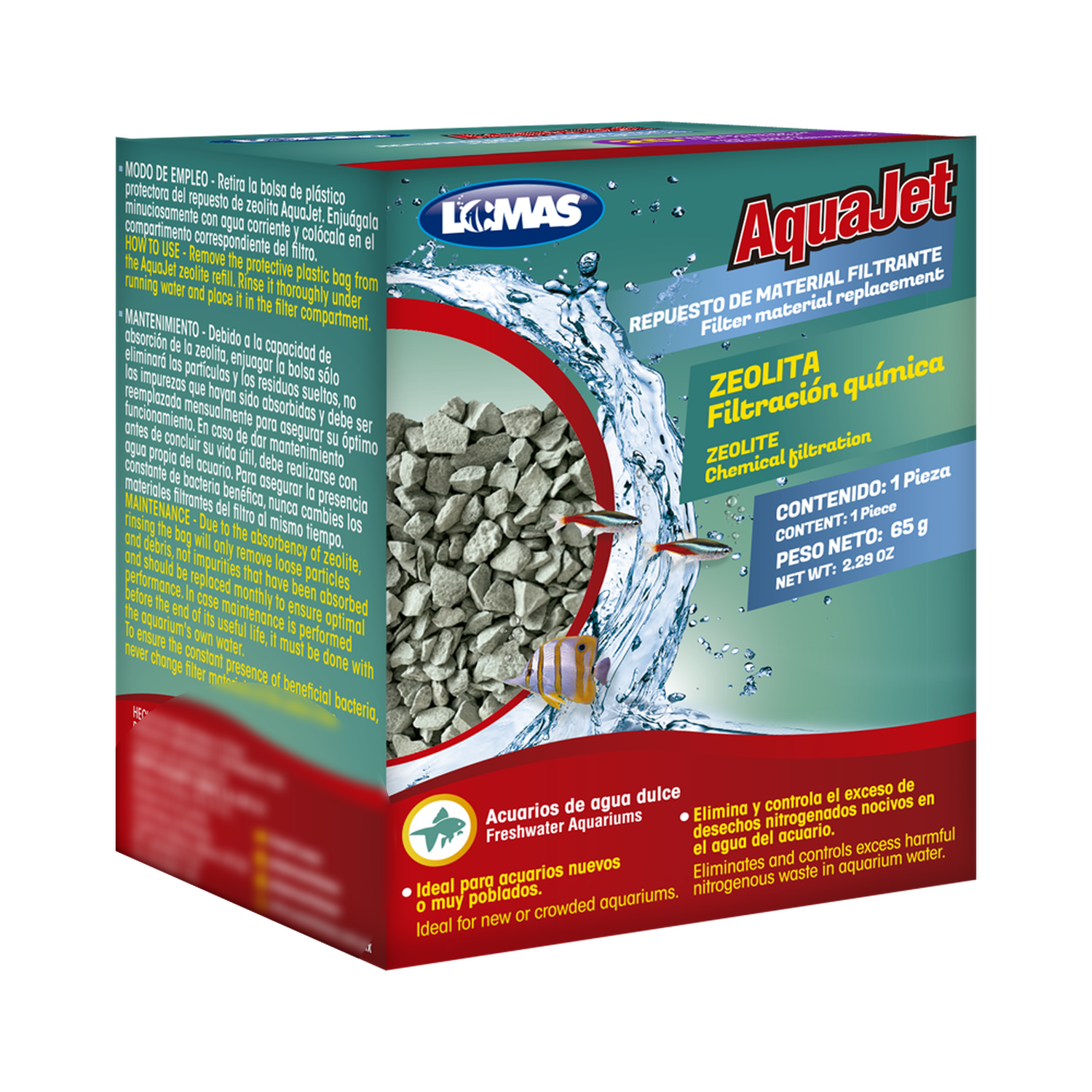 LOMAS repuesto zeolita filtro cascada Aquajet y Aquaclear 20