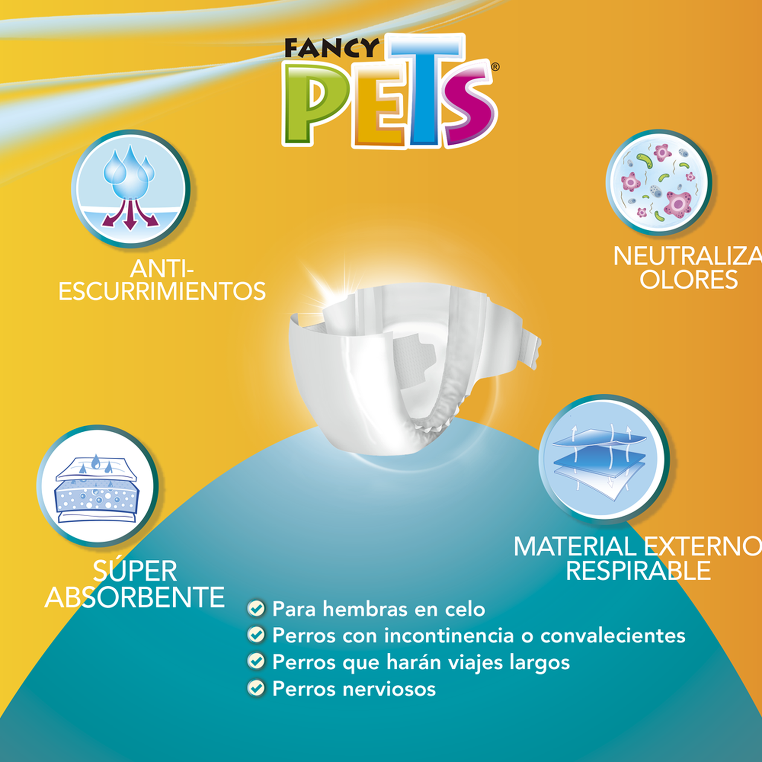 Fancy Pets Dog Diapers Medium Size 12 Pieces