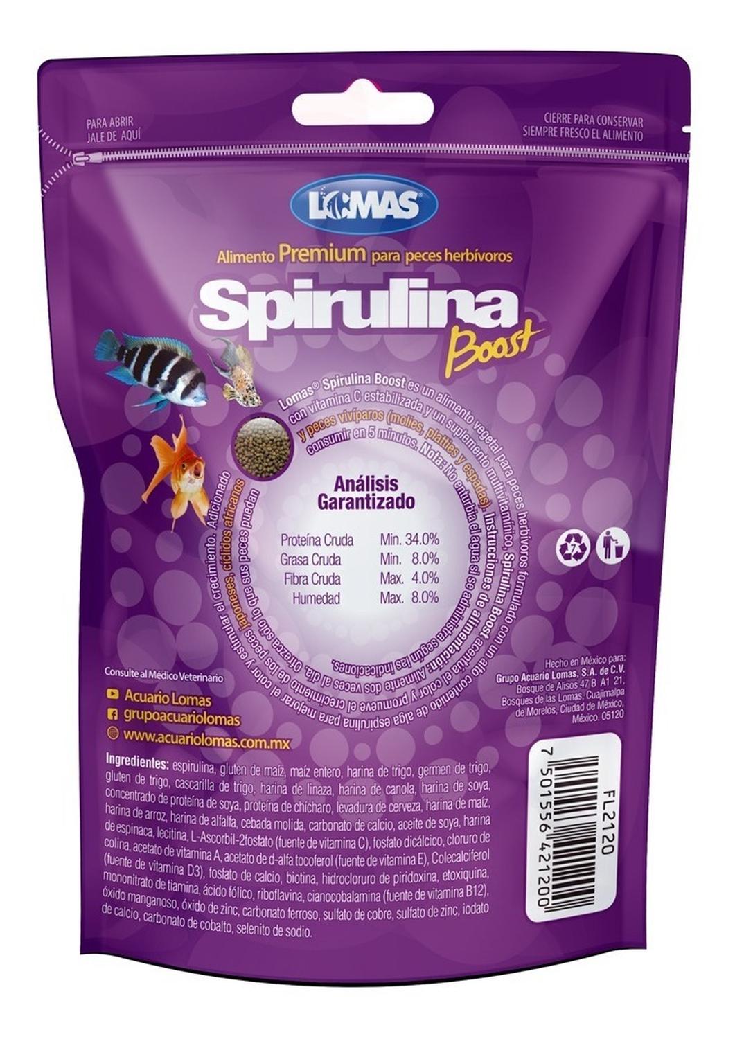 Alimento peces spirulina boost 70g molies platties espadas