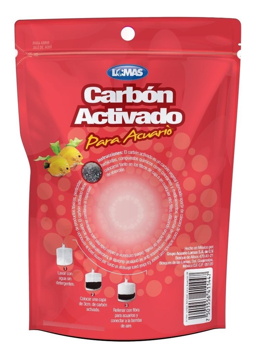 LOMAS bolsa Carbón Activado Para Acuario o peceras 100grs