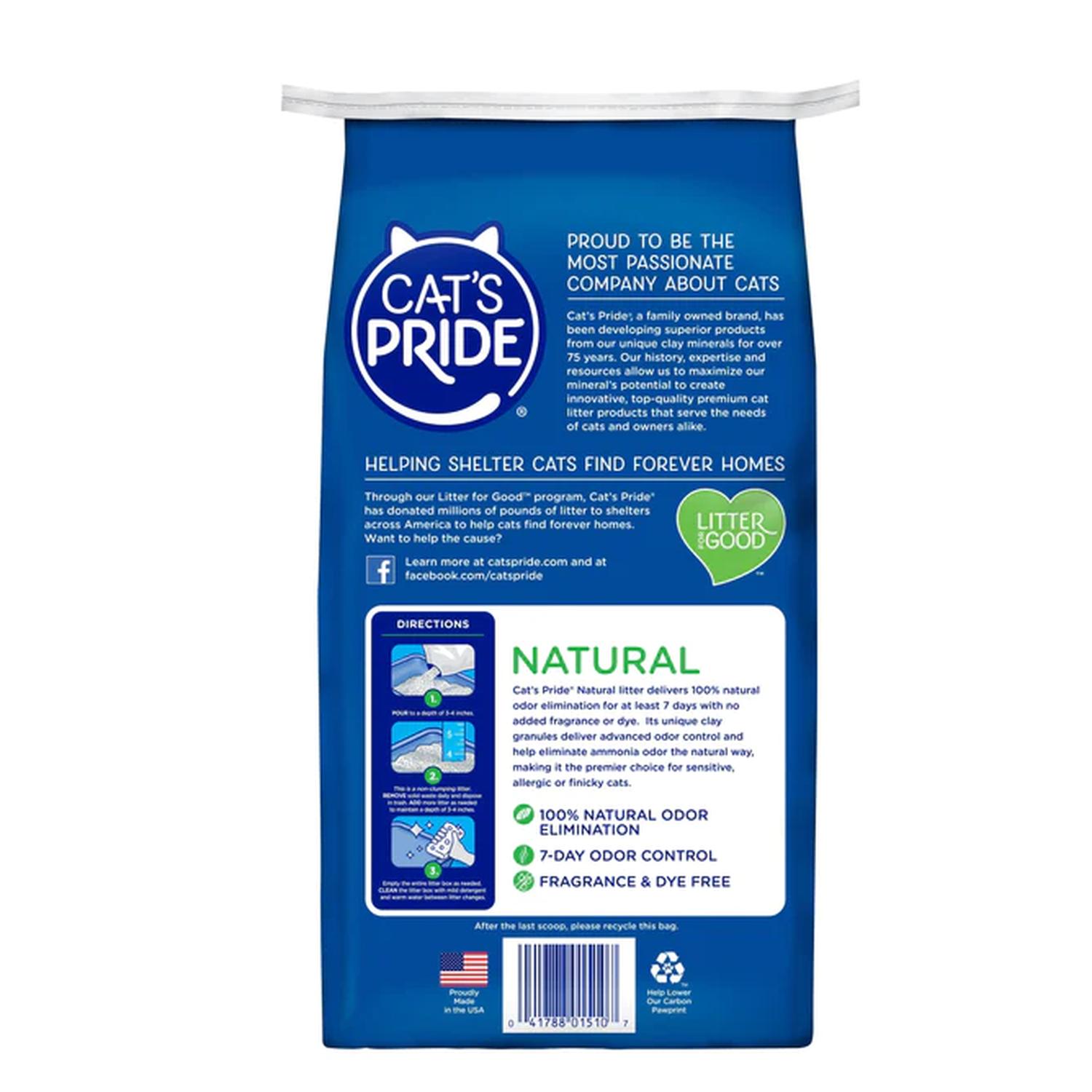 Cat's Pride Natural Arena gato No aglutinante Elimina olores