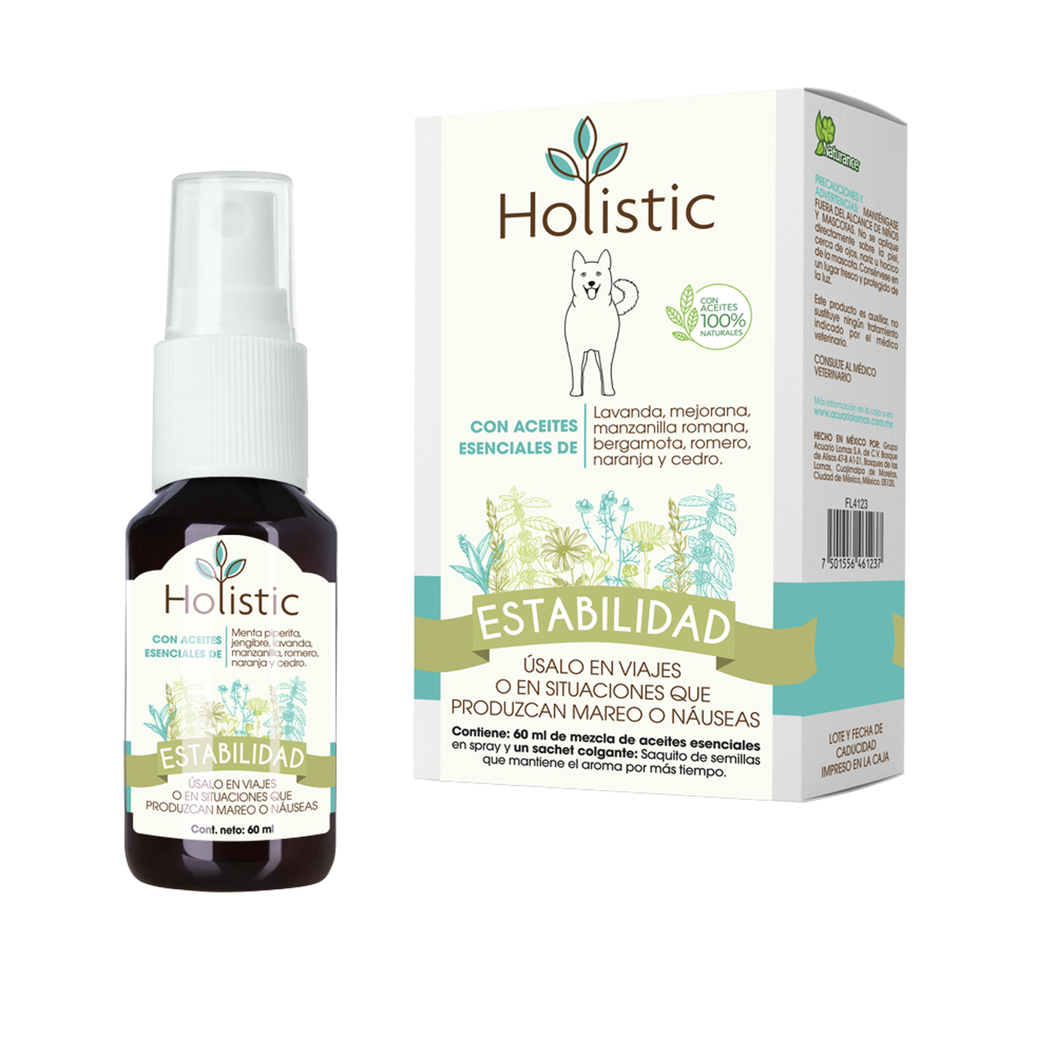 Naturance Holistic Aromatherapy dogs bottle 60ml stability