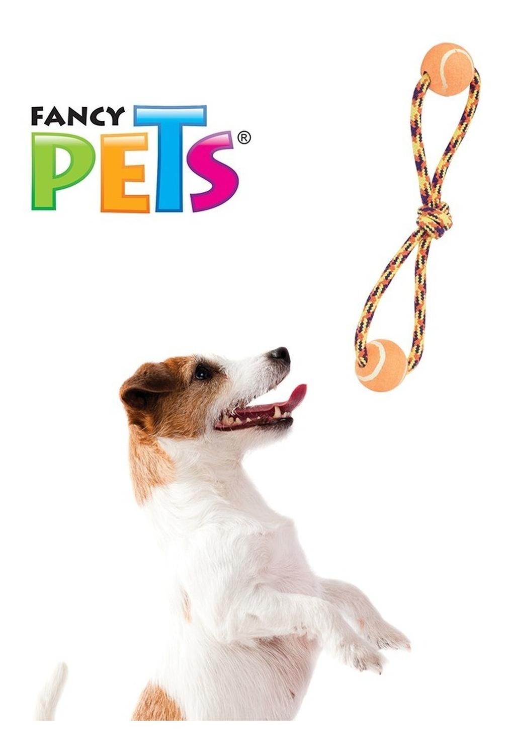 Juguete Cuerda Tejida Doble Pelota 43 Cm Para Perro