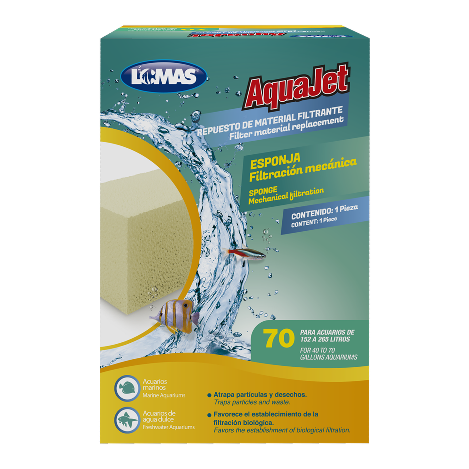 Repuesto esponja filtro AquaJet y Aquaclear 70