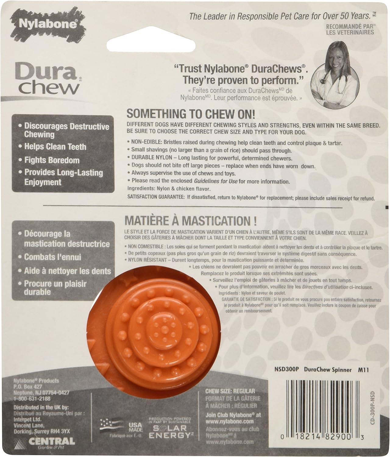 Juguete Nylabone perro Durachew dental Spinner Pollo 11kg
