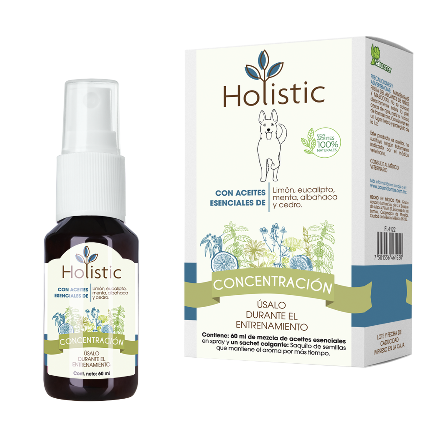Naturance Holistic Aromatherapy for dogs 60ml bottle concentration