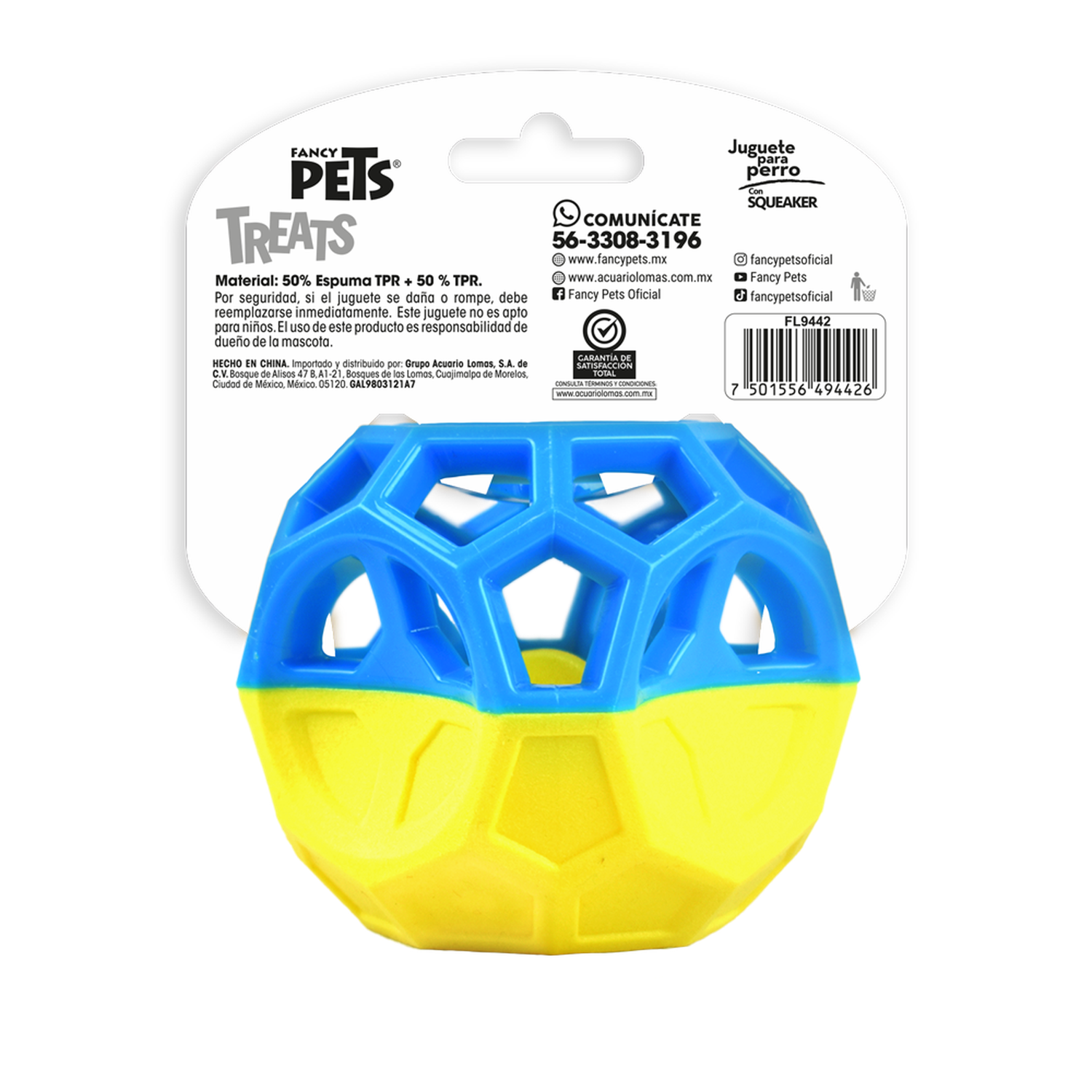 Fancy Pets Juguete para perro Cubo Treats rellenable squeaker