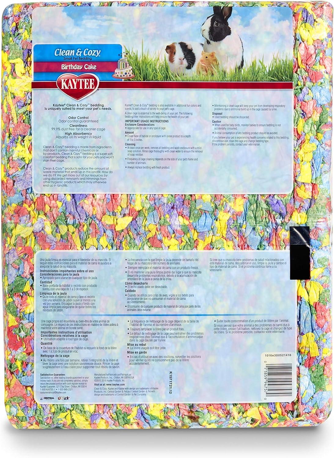 Kaytee Bed Substrate, Rabbit Clean &amp; Cozy Birthday Cake 55.7L