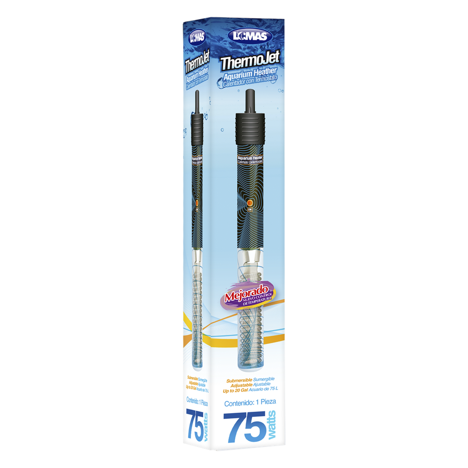 Lomas Calentador peceras acuario Termostato Thermo-Jet 75 W