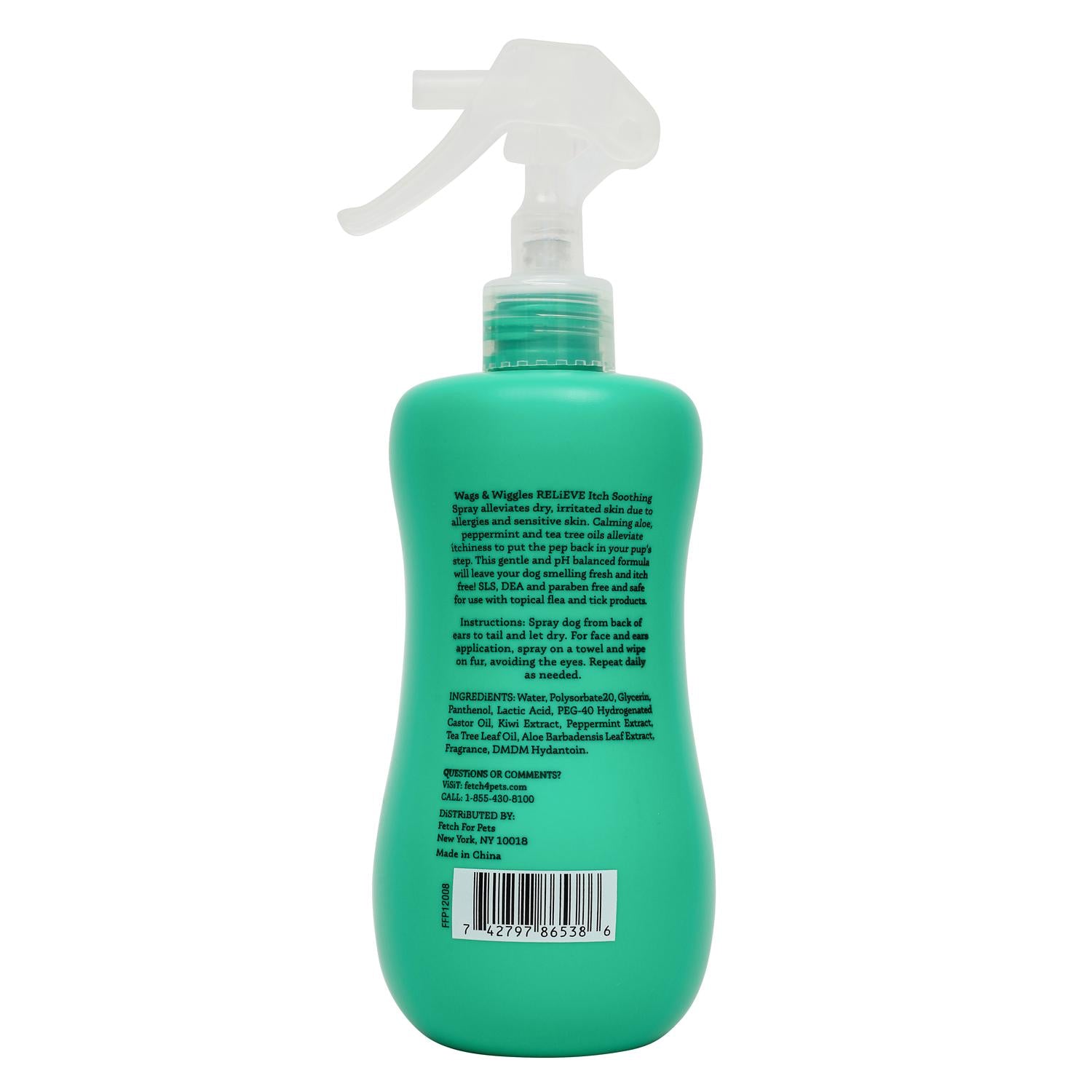 Wags & Wiggles Shampoo perro spray anti-rascado calmante 355ml