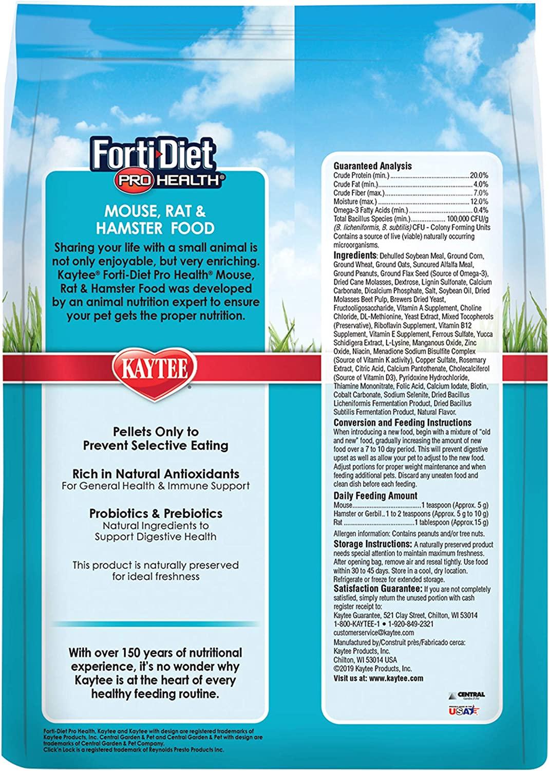 Kaytee FortiDiet ProHealth Rat Mouse Food Cubes 1.36kg