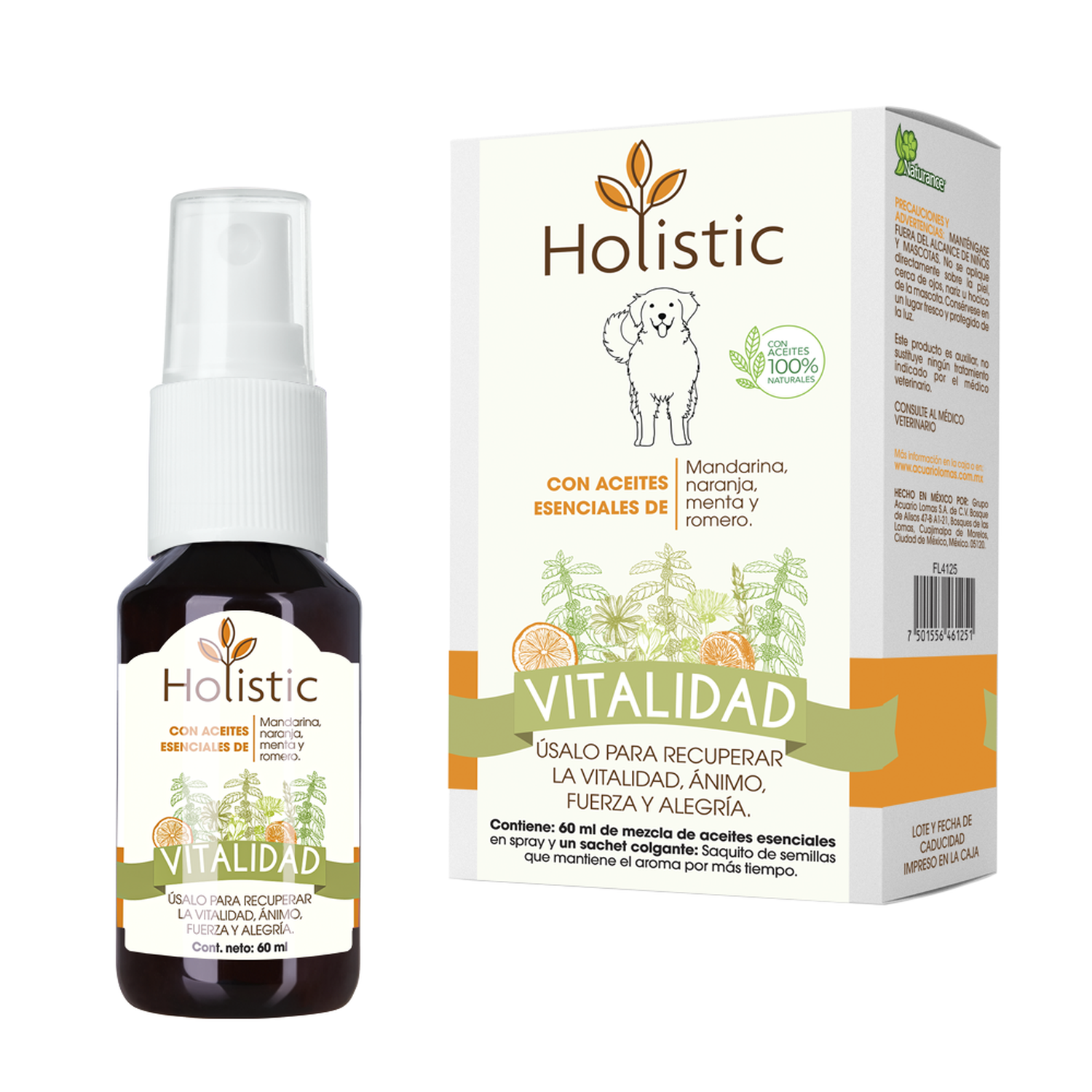 Naturance Holistic Aromatherapy dogs bottle 60ml vitality