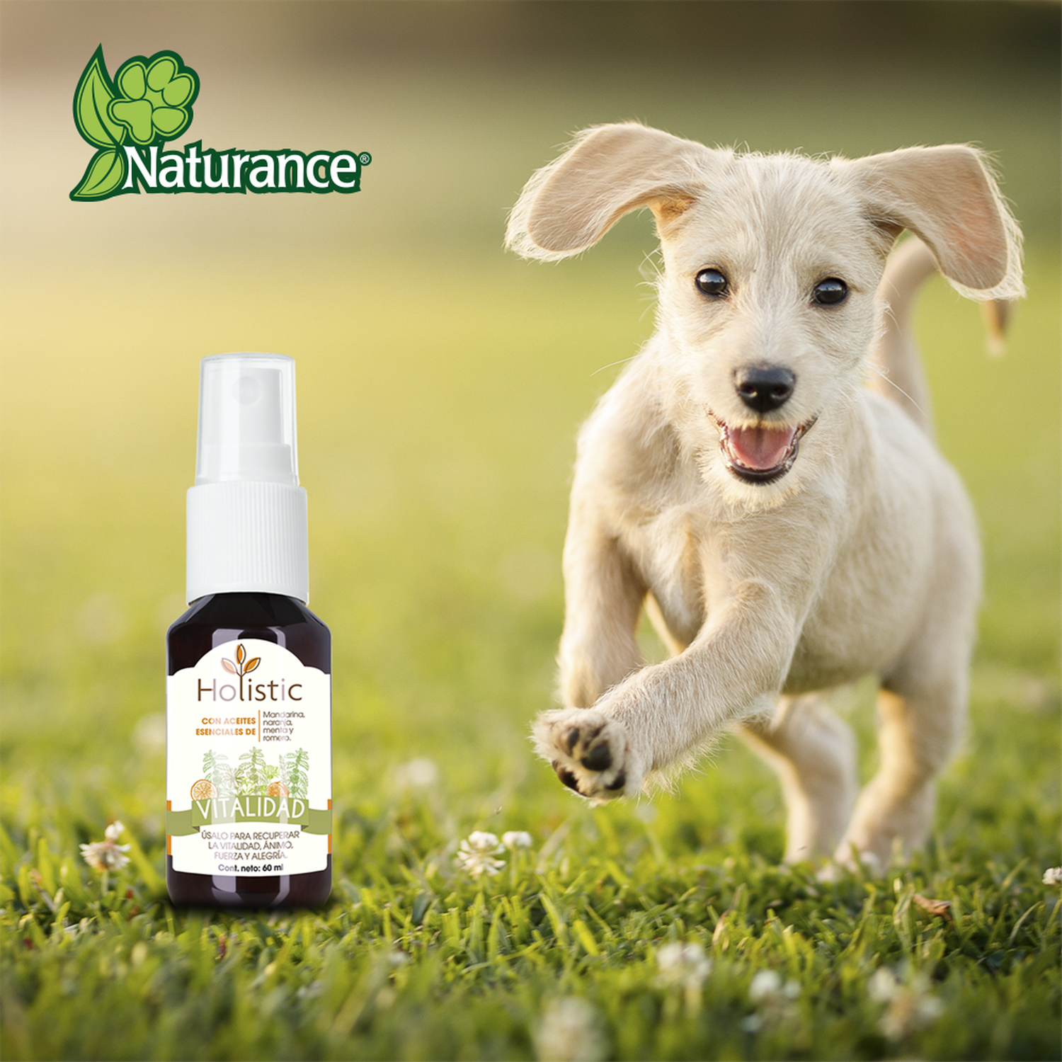 Naturance Holistic Aromatherapy dogs bottle 60ml vitality