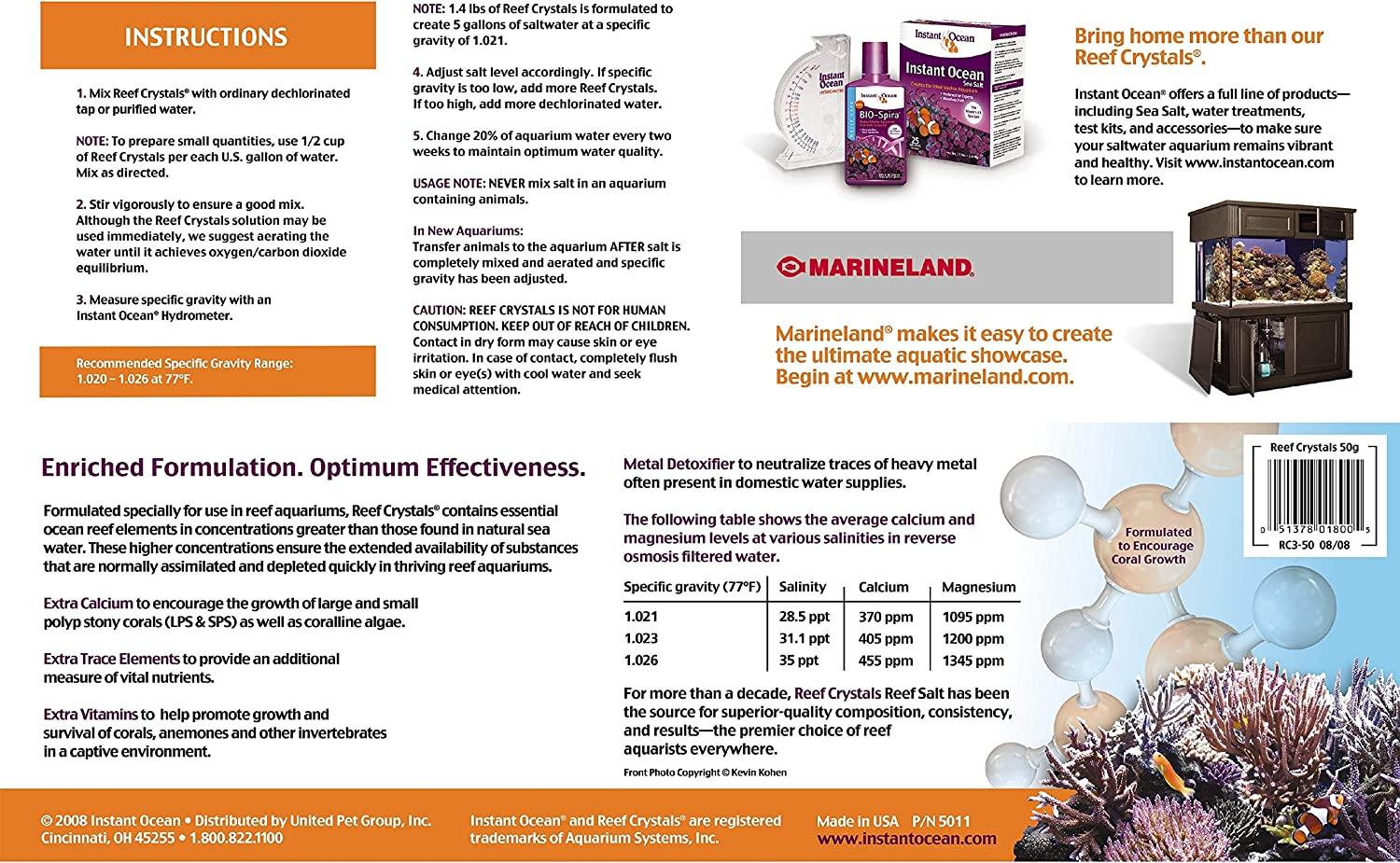 Instant Ocean Sal marina Reef Crystals 605.7 litros arrecife