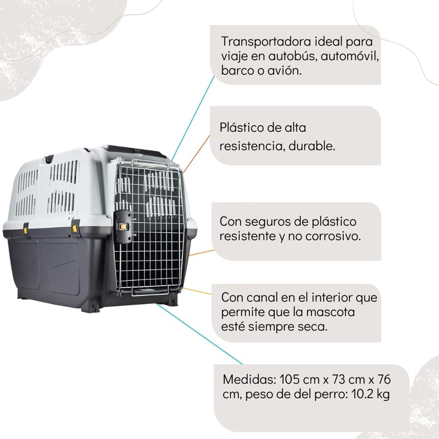 MPS Skudo IATA 7 dog carrier measures: 105x73x76 plane