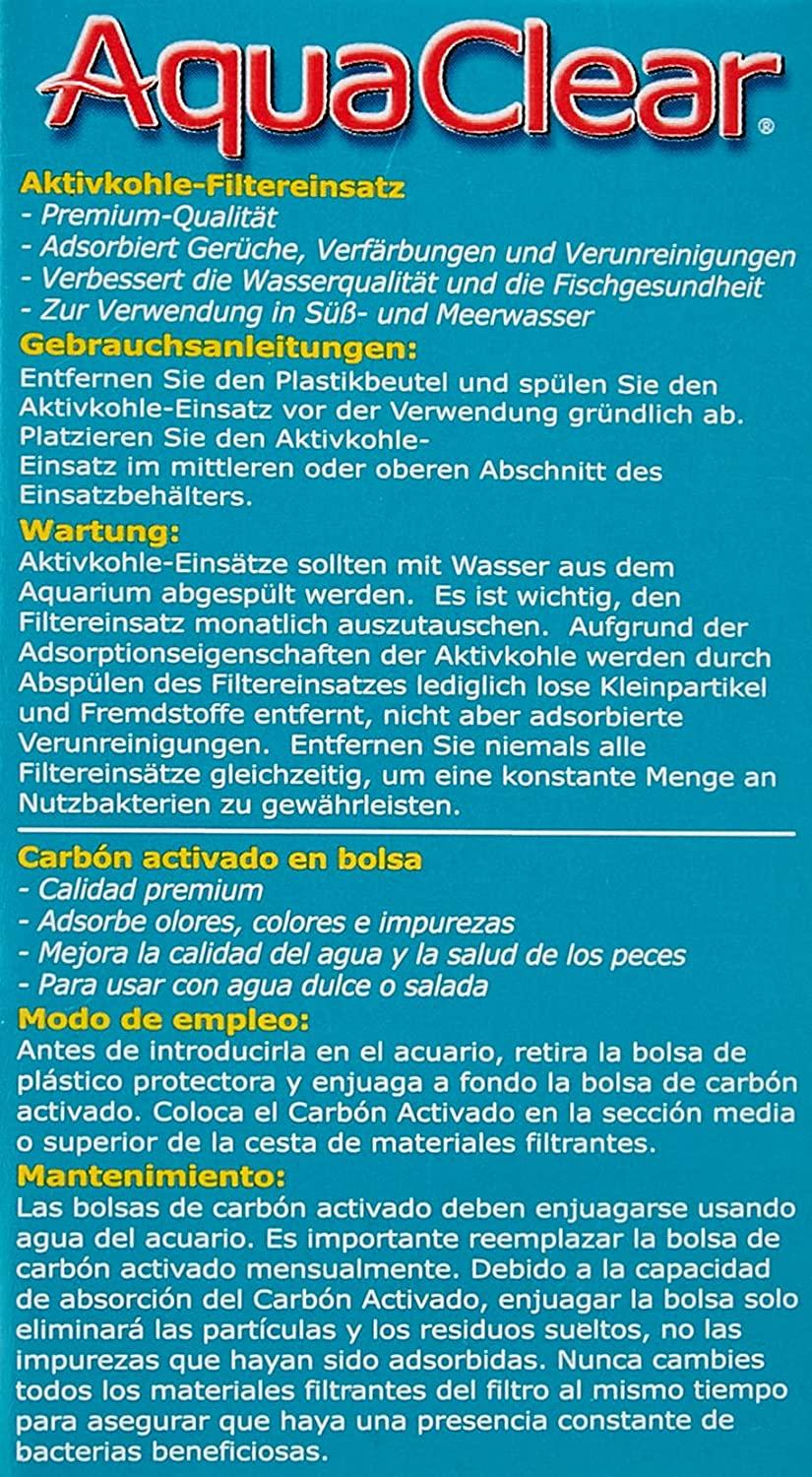 Repuesto Carbon Activado cascada Aquaclear Mini 20