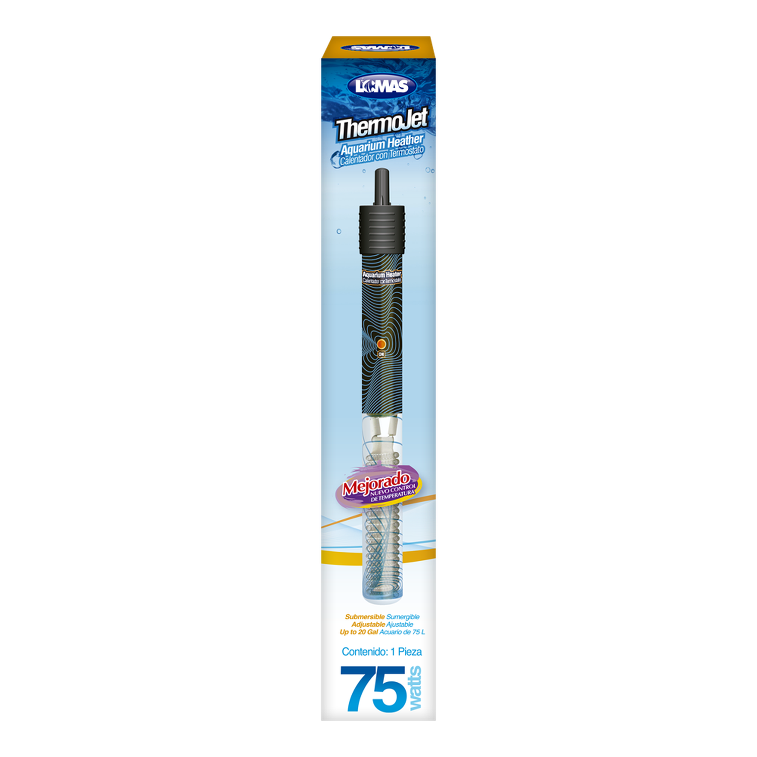 Lomas Calentador peceras acuario Termostato Thermo-Jet 75 W