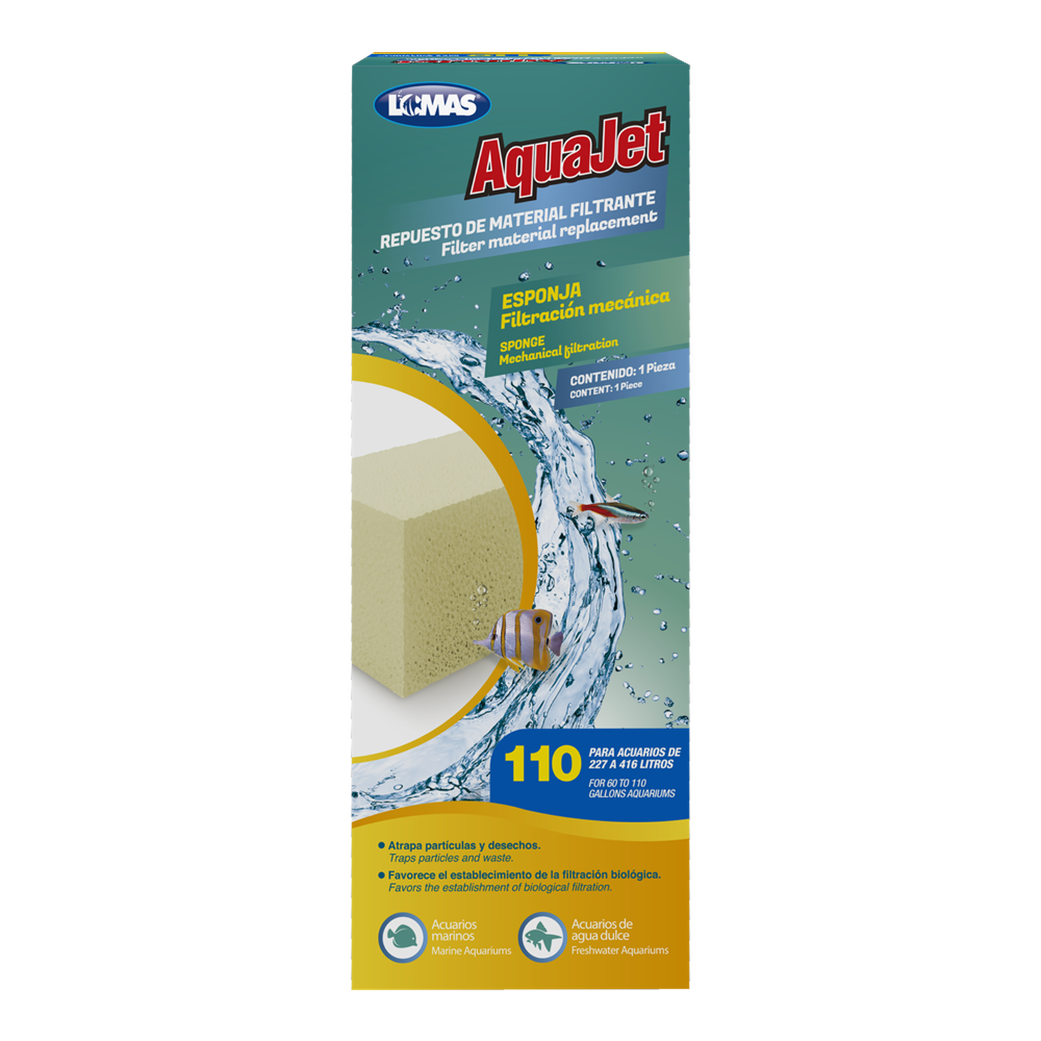 Repuesto esponja filtro AquaJet y Aquaclear 110