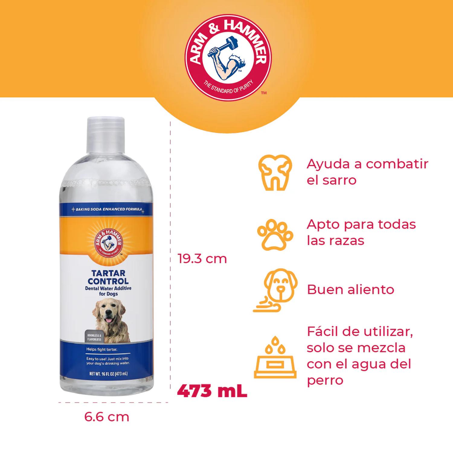 Arm & Hammer Enjuague dental perro tartar control 473ml