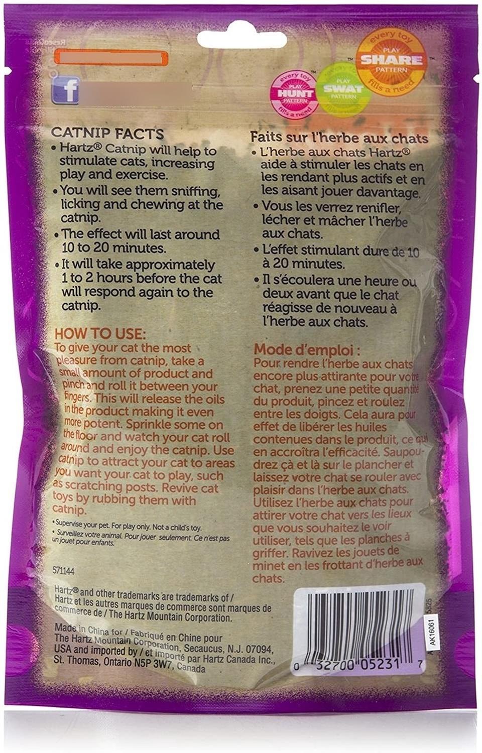 Hartz Atrayante Para Gatos Catnip O Hierba Gatuna 100% pura