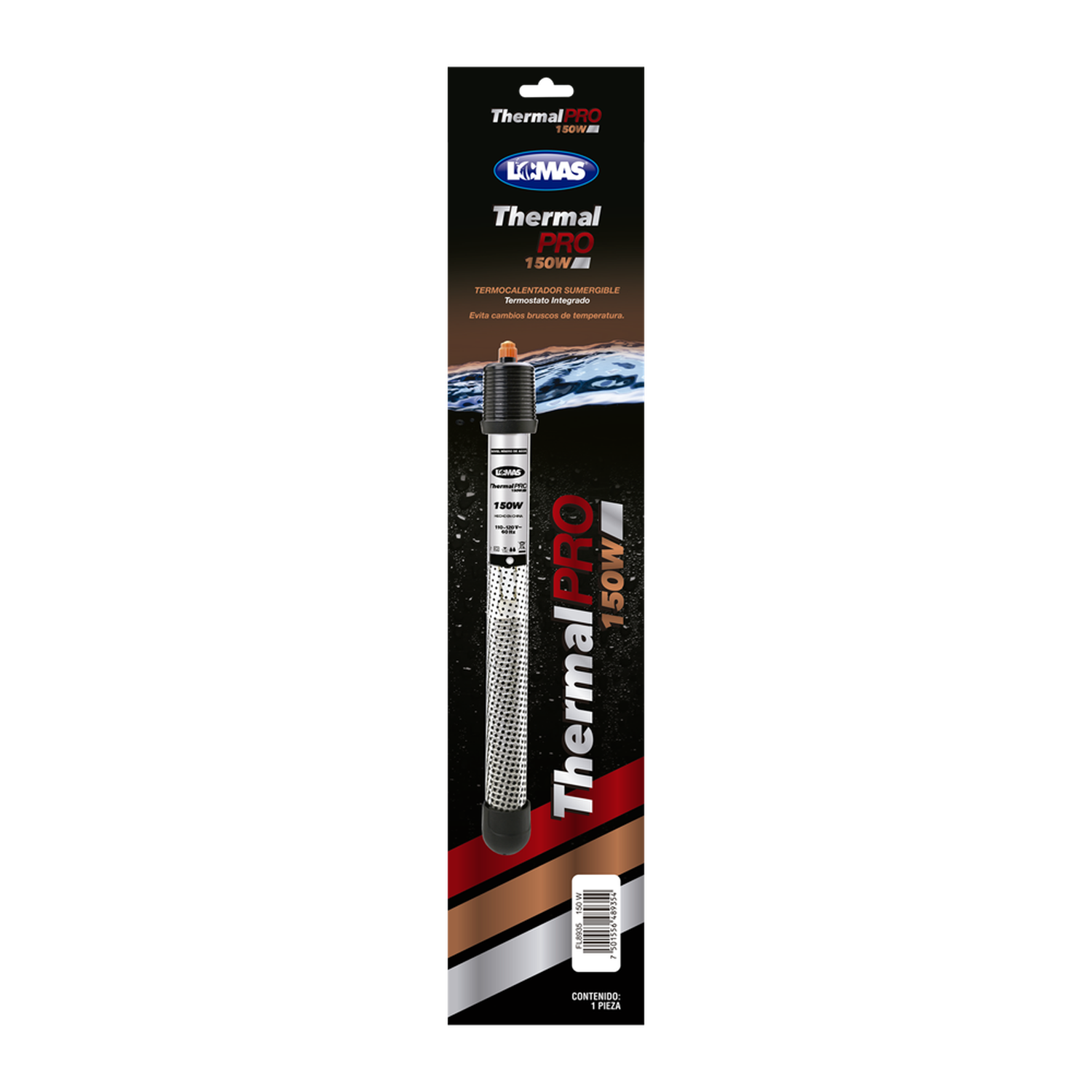 Termostato sumergible pecera LOMAS Thermalpro 150w o 150 lt