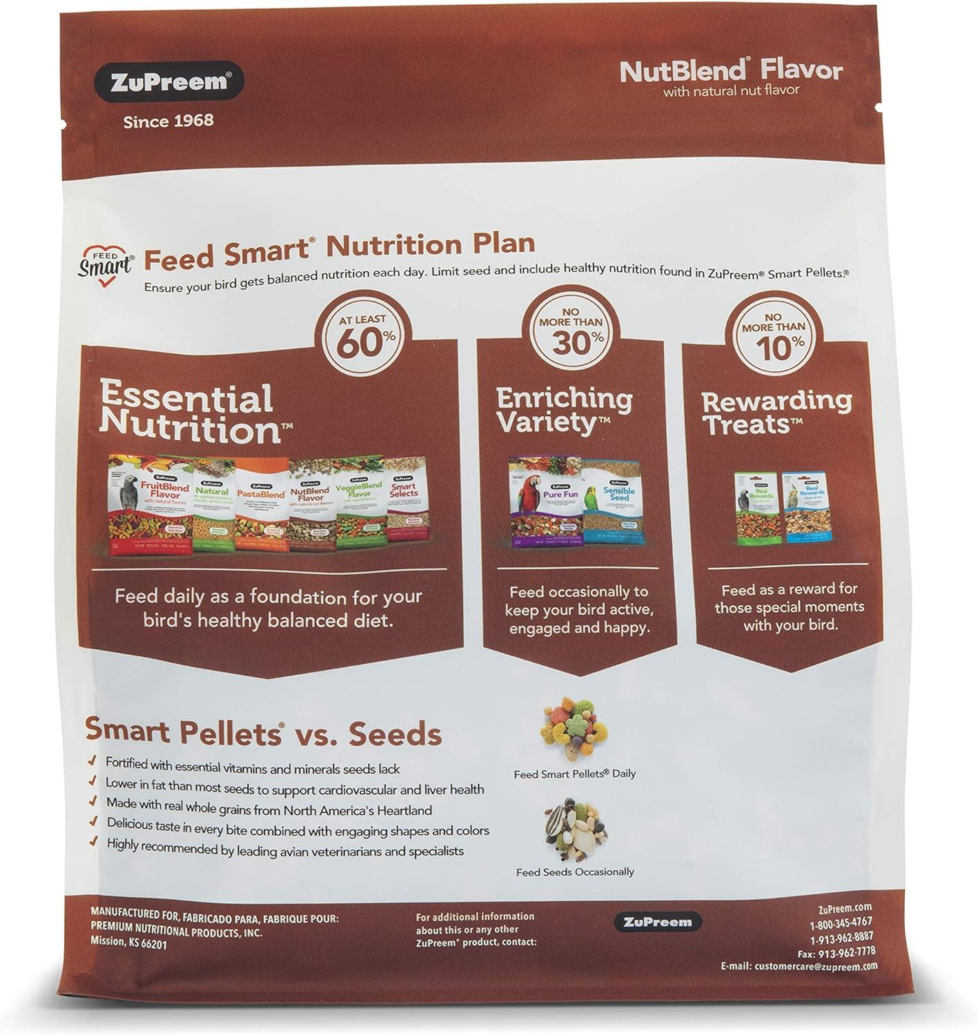 Zupreem alimento Nutblend ninfa, agaporni, conuro, cotorra 907g