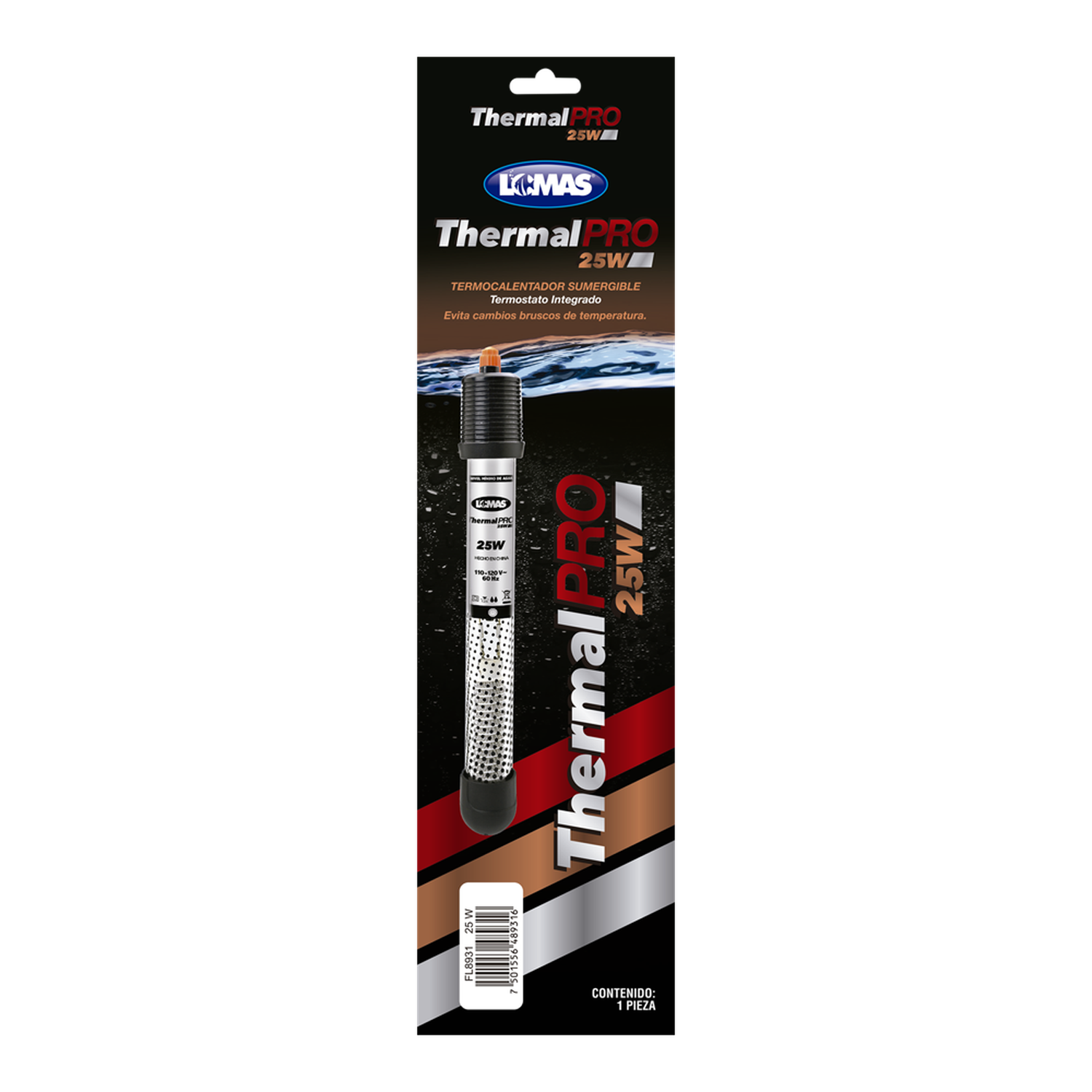 LOMAS termostato sumergible pecera Thermalpro 25w o 25 lt
