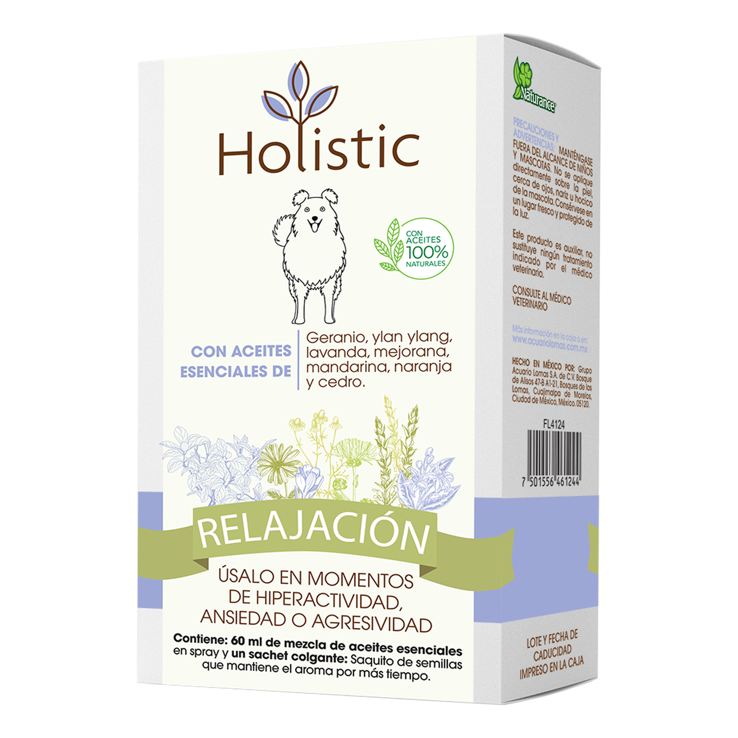 Naturance Holistic Aromatherapy dogs bottle 60ml relaxation