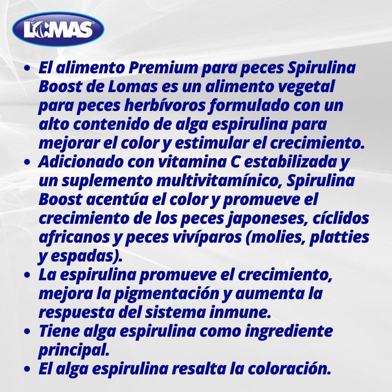 Alimento peces spirulina boost 70g molies platties espadas