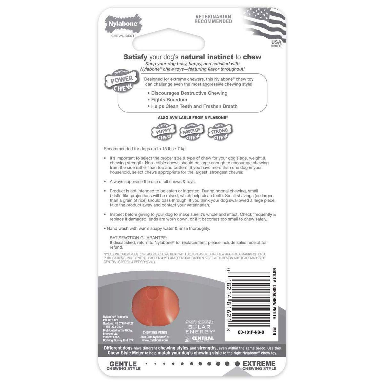 Juguete Nylabone perro Power Dura Chew Tocino 7kg