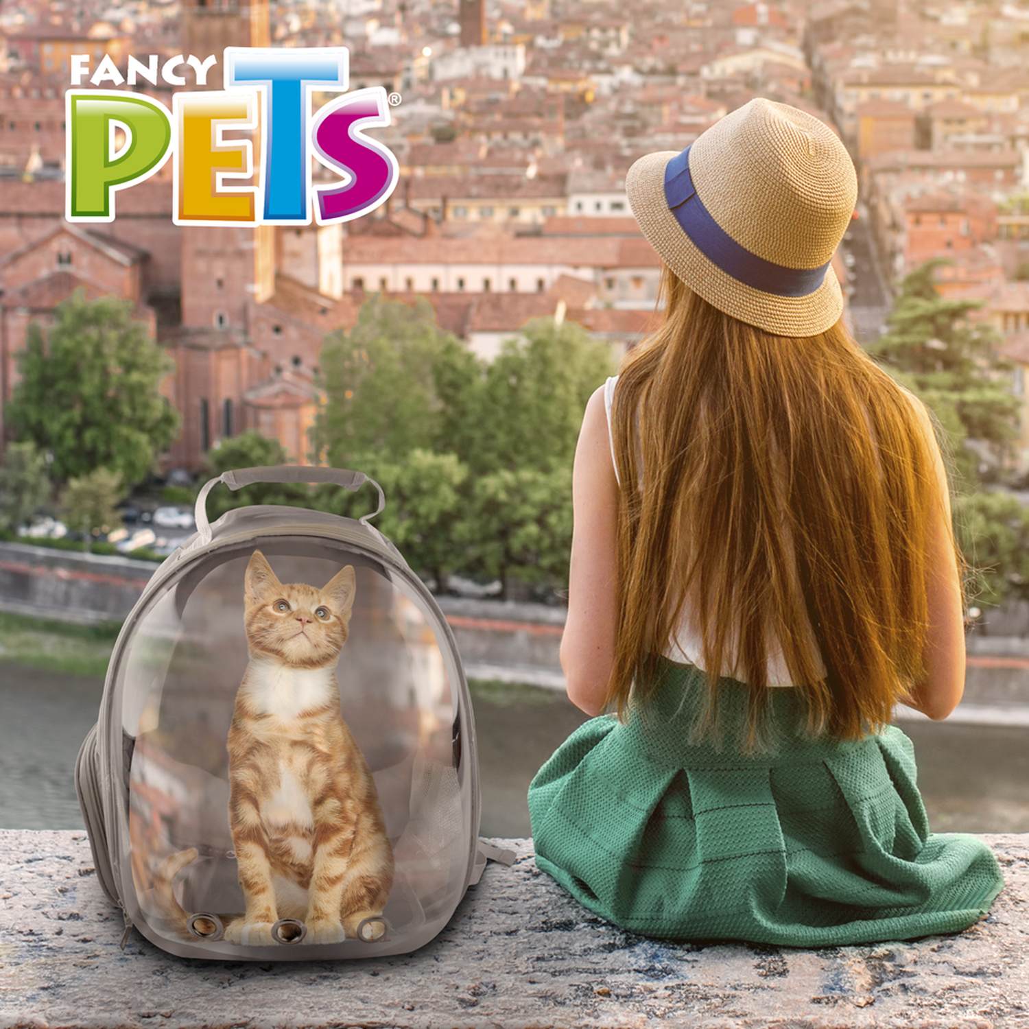 Fancy Pets Mochila transparente para mascotas, perros, gatos o roedores de viaje gris