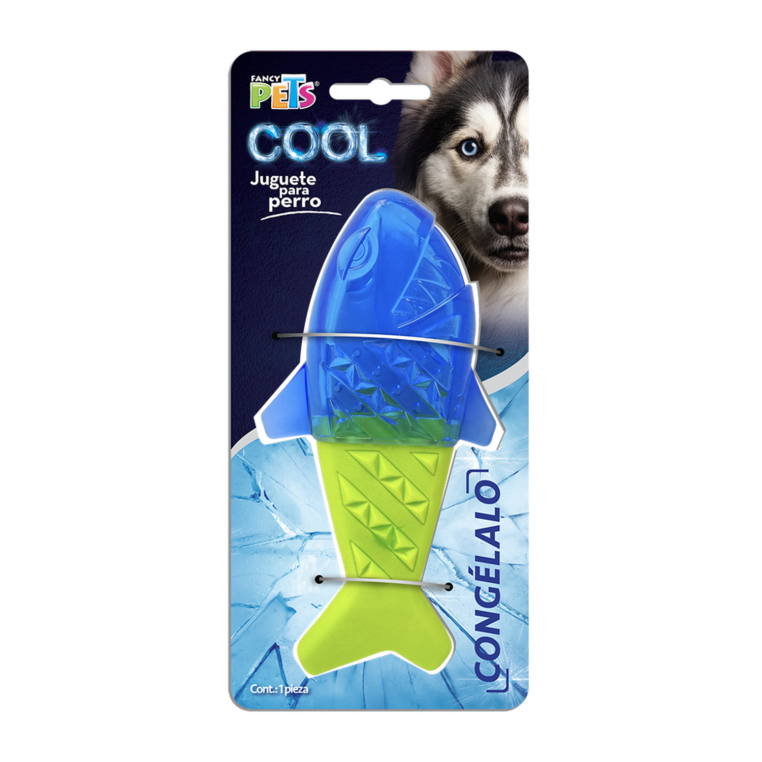 Juguete refrescante perro clima caliente congelable pez cool