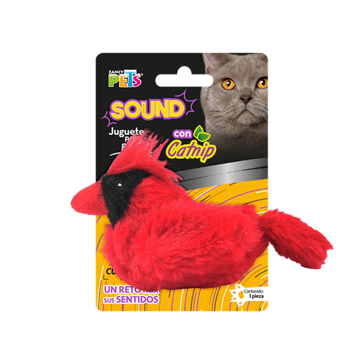 Fancy Pets juguete para gato sound con catnip cardenal rojo