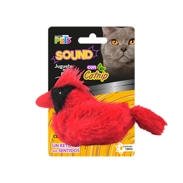 Fancy Pets juguete para gato sound con catnip cardenal rojo