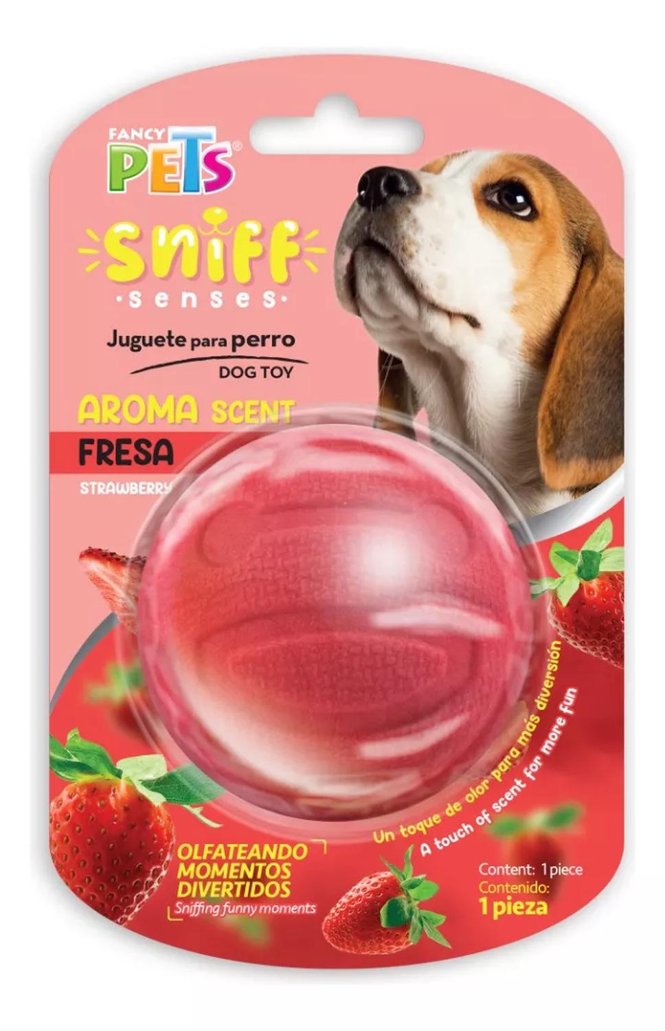 Fancy Pets Sniff Senses juguete pelota para perro aroma fresa
