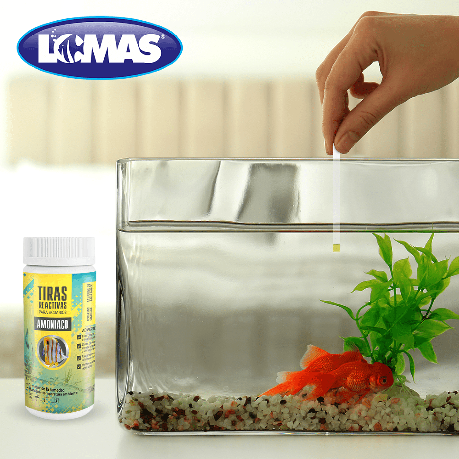 Lomas Tiras Reactivas para Acuario Medición Amoniaco 50 Tiras