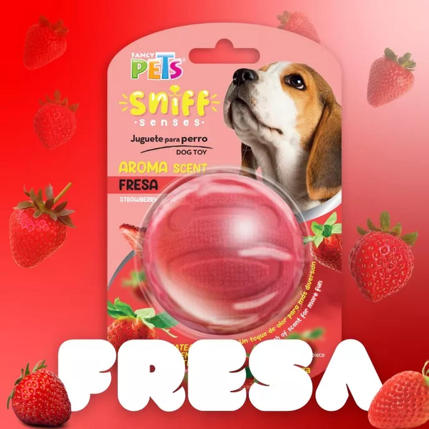 Fancy Pets Sniff Senses juguete pelota para perro aroma fresa