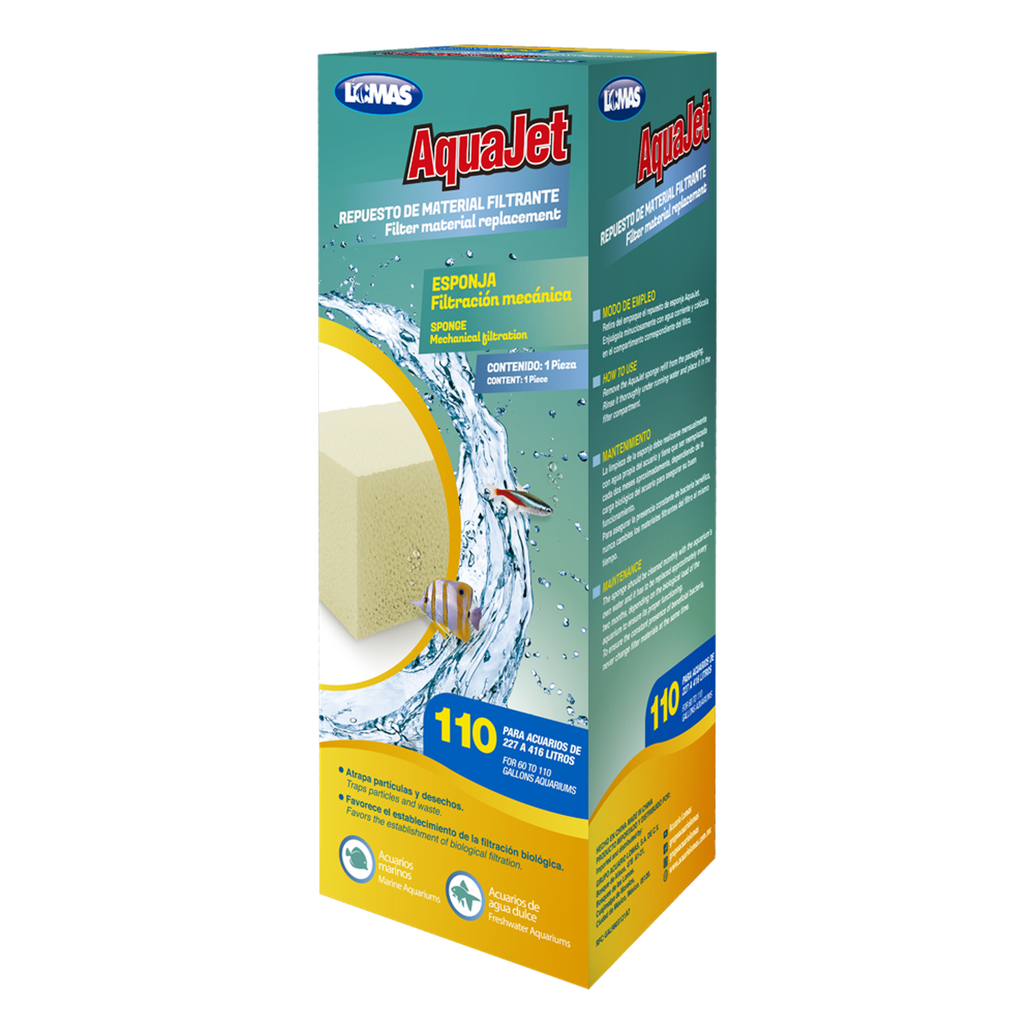 Repuesto esponja filtro AquaJet y Aquaclear 110