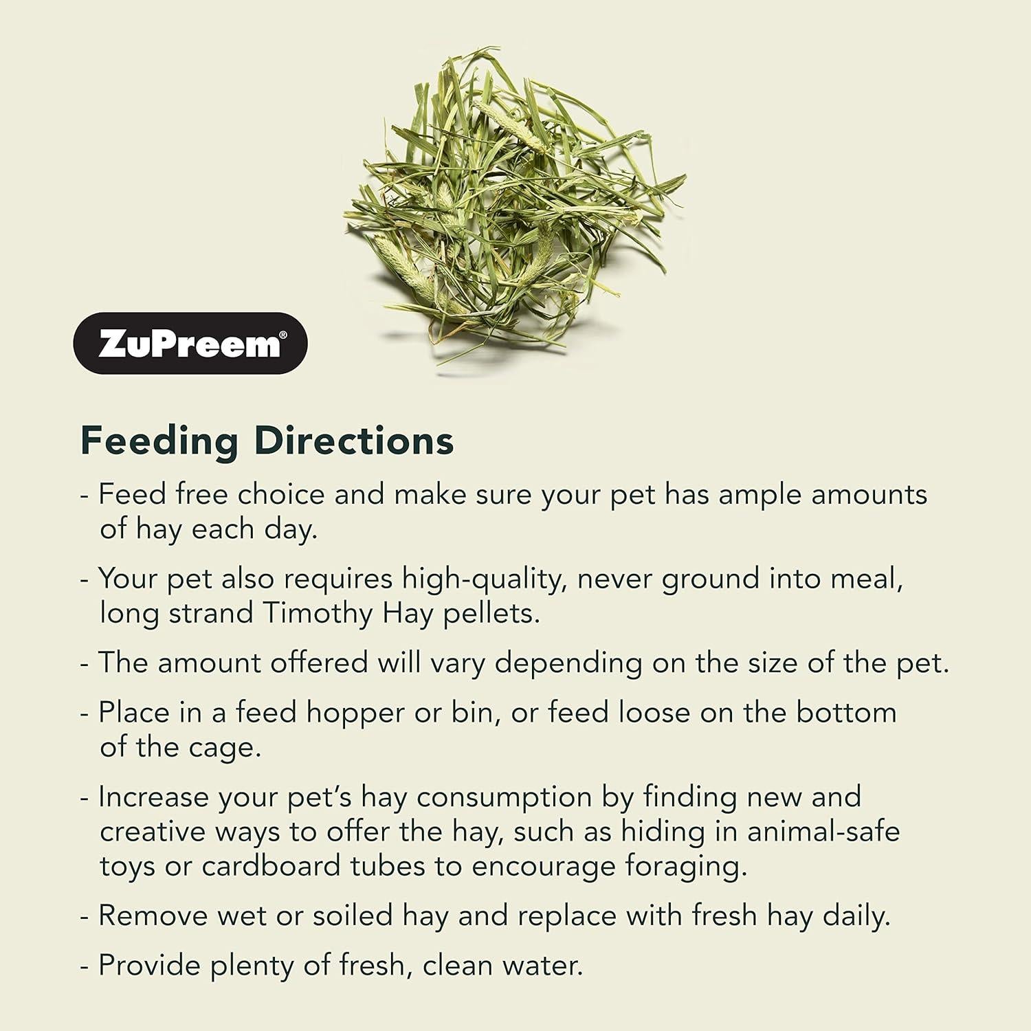 Zupreem alimento Premium Heno Timothy Natural Hay 397g