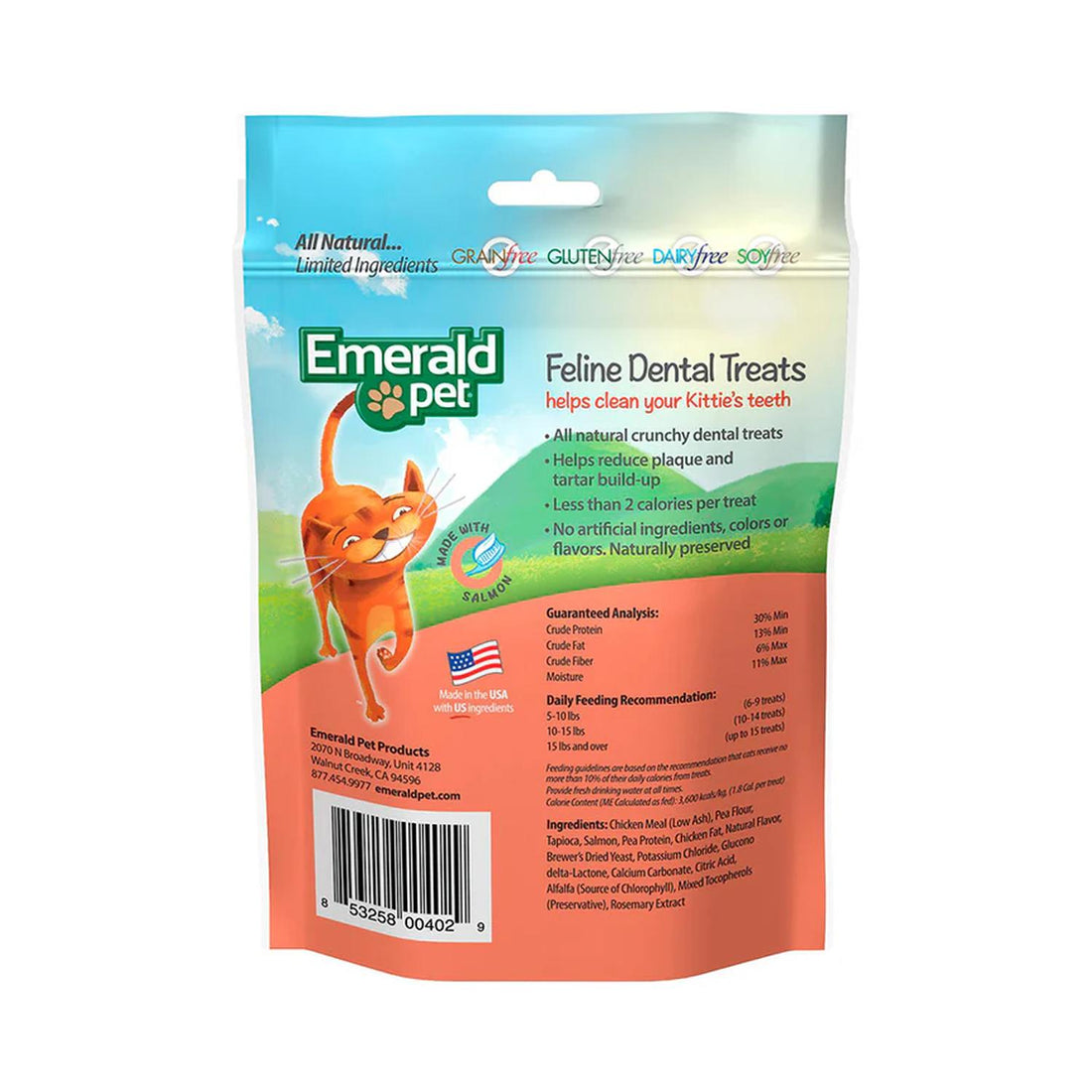 Premio dental para gatos Emerald Pet SmartN'Tasty salmón 85g