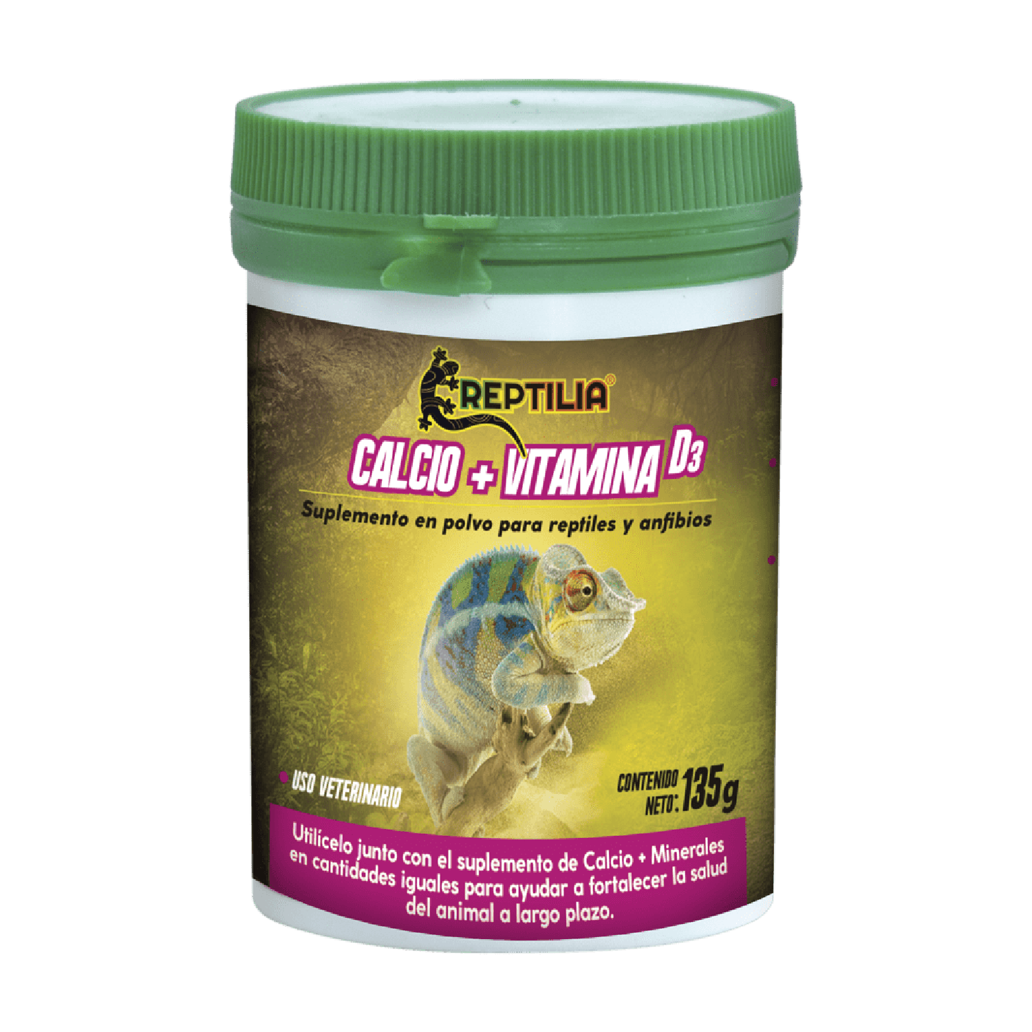 Suplemento calcio y vitamina D3 para iguanas, geckos, ranas