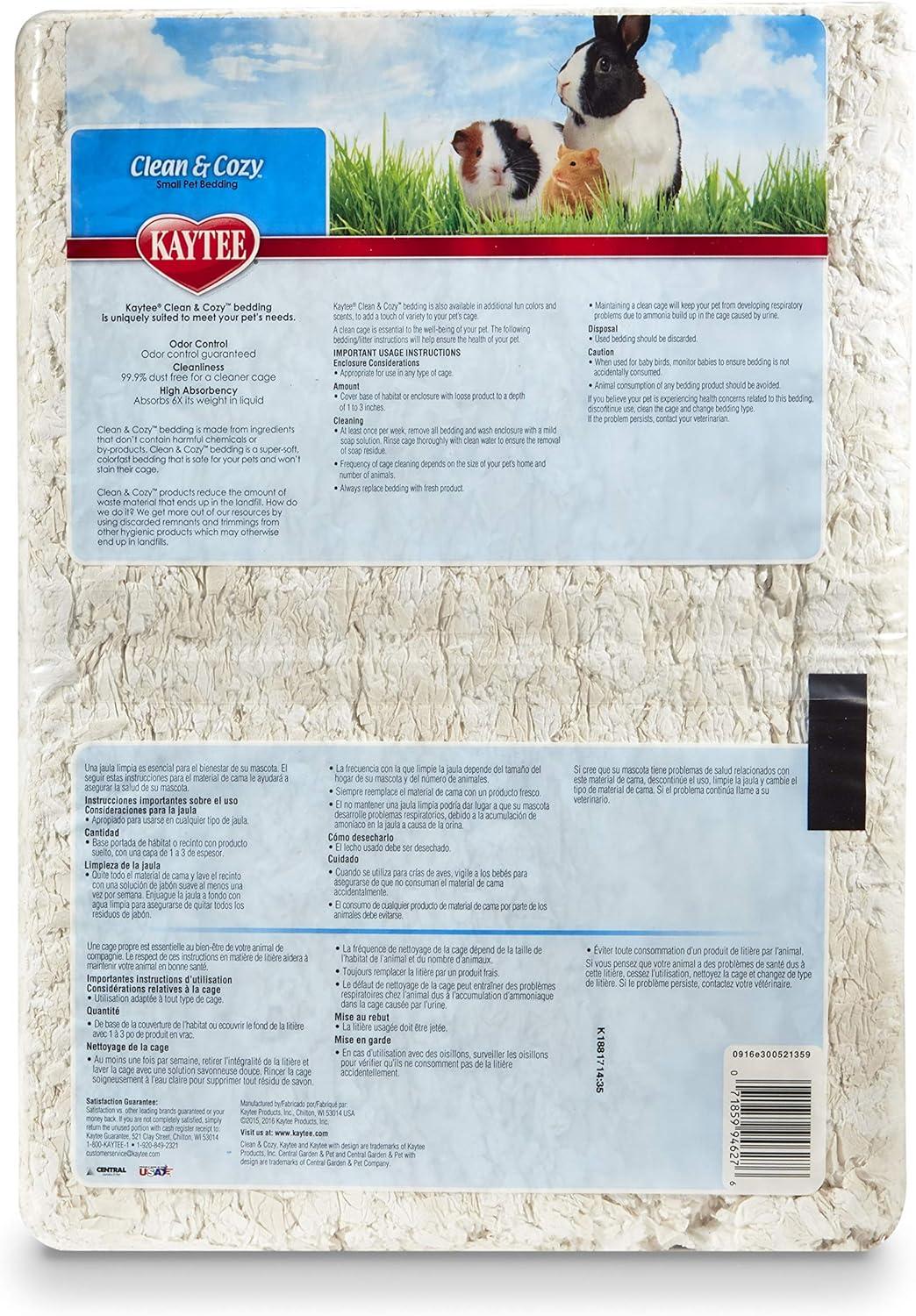 Kaytee Sustrato cama cuyo, conejo Clean & Cozy Blanco 49.2L