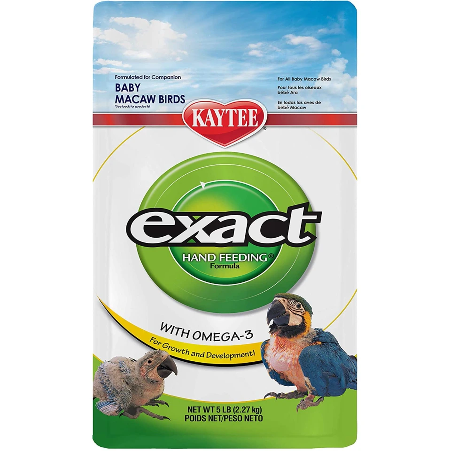 Papilla premium Kaytee Exact polluelos de guacamaya 2.26 kg